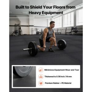 puzzle exercise mat, 24 pcs fitness equipment mats, 24 x 24 x 0.56 in, high density eva foam gym mats set, interlocking rubber soft tiles, protective floor padding for home, gym, office, black
