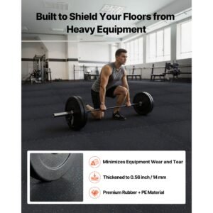 puzzle exercise mat, 24 pcs fitness equipment mats, 24 x 24 x 0.56 in, high density eva foam mat set, interlocking rubber soft tiles, protective floor padding with blue dots for home gym office