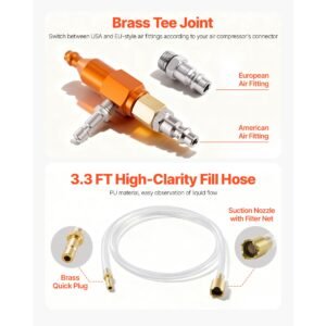 radiator vacuum refill kit, automotives cooling system vacuum & purge fill tool with gauge, portable radiator coolant filling kit with toolbox, universal fit for most cars vans suvs and trucks