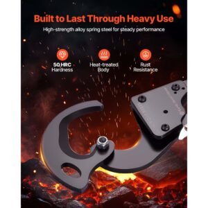 ratcheting cable cutter, spring steel blades with pvc coated handles, quick release button, heavy duty ratchet cable wire cutter for cutting copper & aluminum cables up to 600 mcm / 300 mm²