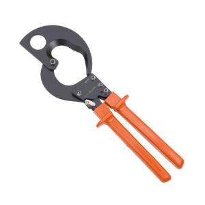 Ratcheting Cable Cutter, Spring Steel Blades with PVC-Coated Handles, Quick-Release Button, Heavy Duty Ratchet Cable Wire Cutter for Cutting Copper & Aluminum Cables Up to 800 MCM / 400 mm²