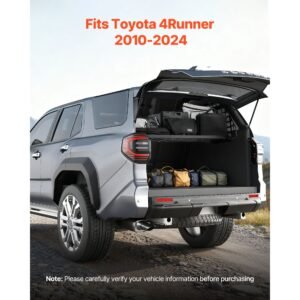 rear trunk cargo rack, for 2010 2024 toyota 4runner, 220 lbs capacity, aluminum alloy basket tray interior storage luggage carrier, adjustable height shelf stand organizer for camping trip gear