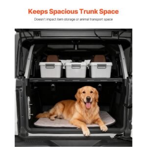 rear trunk cargo rack, for 2021 2024 ford bronco, 300 lbs capacity, carbon steel basket tray interior storage luggage carrier with net, back shelf stand organizer for camping trip gear, black