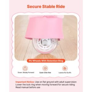 ride on horse, riding pink unicorn toys for kids, no battery required, smooth wheels with anti roll stop ring, upgraded raised seat, handles, pedals, 110 lbs max load capacity for ages 3 8