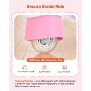 ride on horse, riding unicorn toys for kids, no battery required, smooth wheels with anti roll stop ring, upgraded raised seat, handles, sturdy pedals, 176 lbs max load capacity for ages 6+