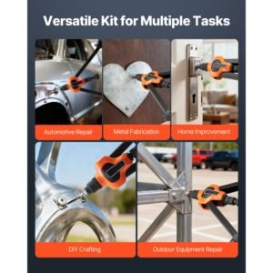rivet nut tool kit, 17 inch rivnut tool kit, with 13 mandrels and 130 nuts, metric and sae size m3, m4, m5, m6, m8, m10, m12, 1/2 13, 8 32, 10 24, 1/4 20, 5/16 18, 3/8 16 unc, a carrying case