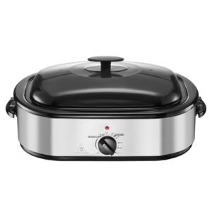 Roaster Oven, 14QT Fast-Cooking Turkey Roaster, 150-450 Fahrenheit Adjustable Temp Electric Roasting Pan with Self-Basting Lid, Roasting Lift-Out Rack, Defrost & Warm Function, Fits 18lb Turkey