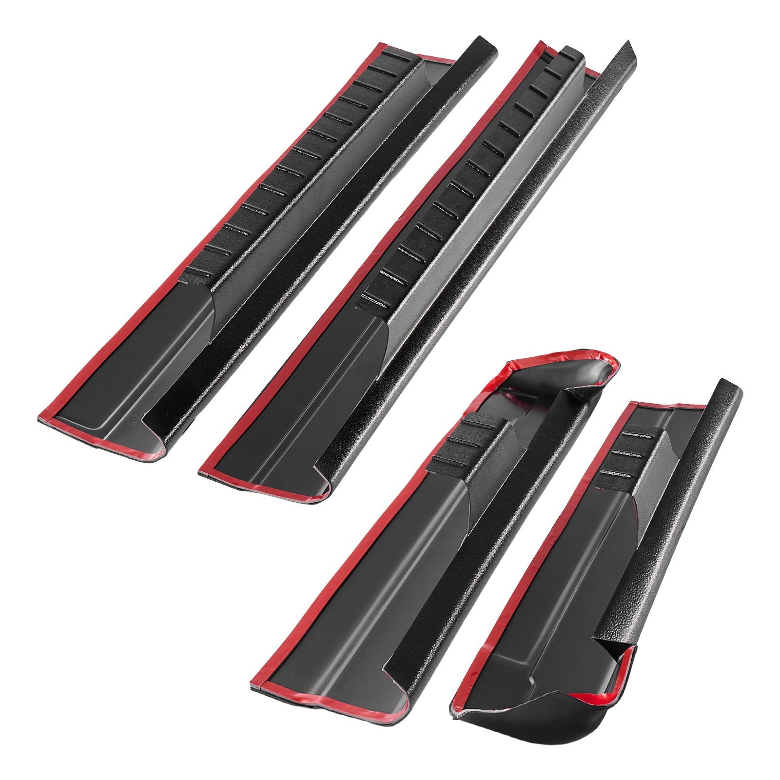 rocker panel guard, 4 piece set, compatible with 1999 2006 chevrolet silverado extended cab, replacement for 14089 trail armor side skirts extension body kit, driver side, 3m adhesive, black