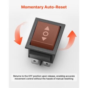 rocker switch, 6 pin momentary dpdt rocker switch, 3 position (on) off (on) polarity reversing switch ac 250v/16a 125v/ 20a for auto car boat household appliances