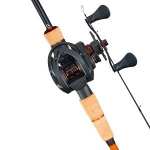 Rod and Fishing Reel Combo, IM7 Carbon Fiber Baitcasting Rod and Reel Combo, Bass Fishing Pole with 7+1 BB System, 7.0:1 Gear Ratio, Cork Handle, Stainless Steel Guides with Ceramic Rings