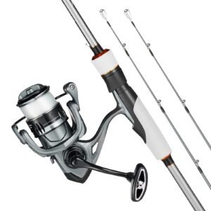 Rod and Fishing Reel Combo, IM7 Carbon Fiber Spinning Rod and Reel Combo, Bass Fishing Pole with 7 ft Two-Piece Rods, 7+1 Ball Bearings, EVA Handle, Stainless Steel Guides with Ceramic Rings