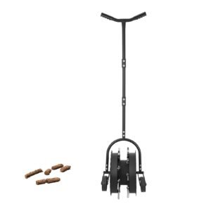 Rolling Lawn Core Aerator, 16.6 in Coring Aerator Roller with Anti-Clog Tines, Heavy Duty & Rust-Resistant, Yard Grass Pulling Plugs Manual Aeration Tool for Compacted Garden Soil Loosening