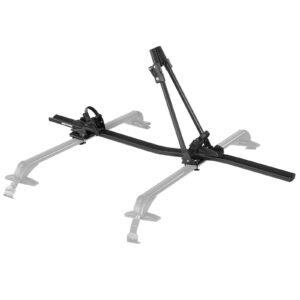 Roof Bike Rack, 33 lbs Capacity, Upright Roof Mount Bicycle Rack with Secure Locking System for Most Standard Crossbars, Aluminum Upright Rooftop Bike Rack 1 Bike Carrier for Car SUV, Black
