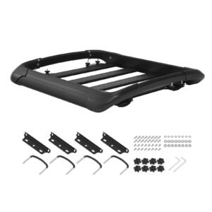 Roof Rack Cargo Basket, 38 x 38 x 5.59 in, Universal Heavy Duty Roof Top Carrier Basket, 150 lbs Capacity, All-Weather Car Top Luggage Holder, Fits Crossbars up to 3.54 x 1.97 in, for SUV Truck