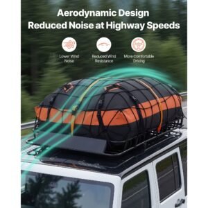 roof rack cargo basket, 54 x 34 x 4 in, heavy duty roof top carrier basket with waterproof bag, cargo net, ratchet straps, 200 lbs capacity, universal car top luggage holder, for suv truck car