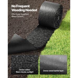 rubber mulch mat roll, 140 x 4.5 in, recycled rubber permanent mulch edging border, natural looking flower barrier with stakes, 0.5 in thick cuttable garden edgings for landscaping