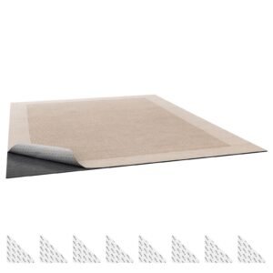 Rug Pad 10 x 14 ft, Non-slip Carpet Area Pad, Rug Mat Padding with Dual Surface Felt Cushion & Rubber Gripper, Hardwood Floor Protection for All Floors, Finishes, Keeps Carpets in Place