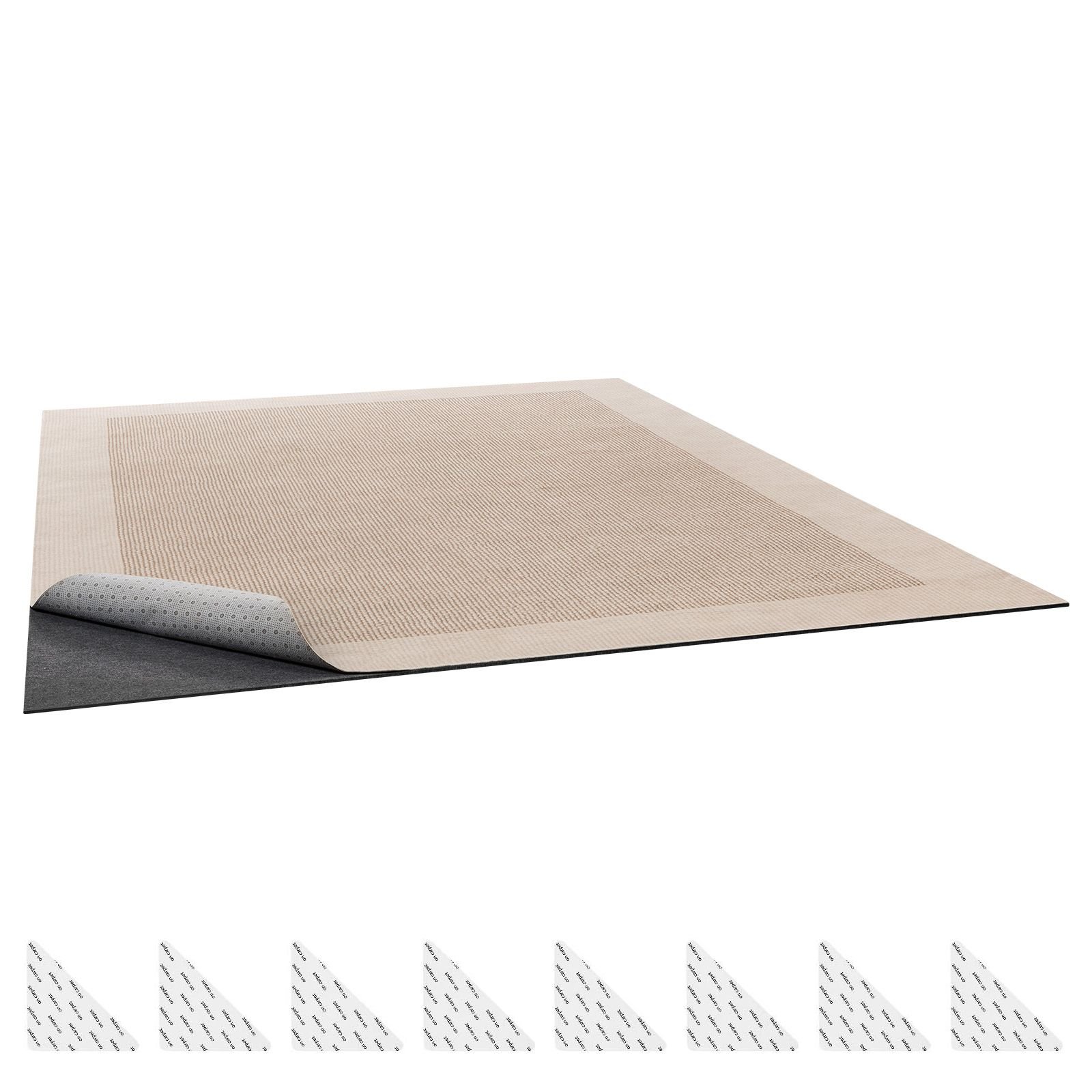 rug pad 10 x 14 ft, non slip carpet area pad, rug mat padding with dual surface felt cushion & rubber gripper, hardwood floor protection for all floors, finishes, keeps carpets in place