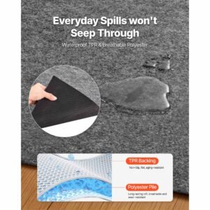 rug pad 3 x 5 ft, non slip carpet area pad, rug mat padding with dual surface felt cushion & rubber gripper, hardwood floor protection for all floors, finishes, keeps carpets in place