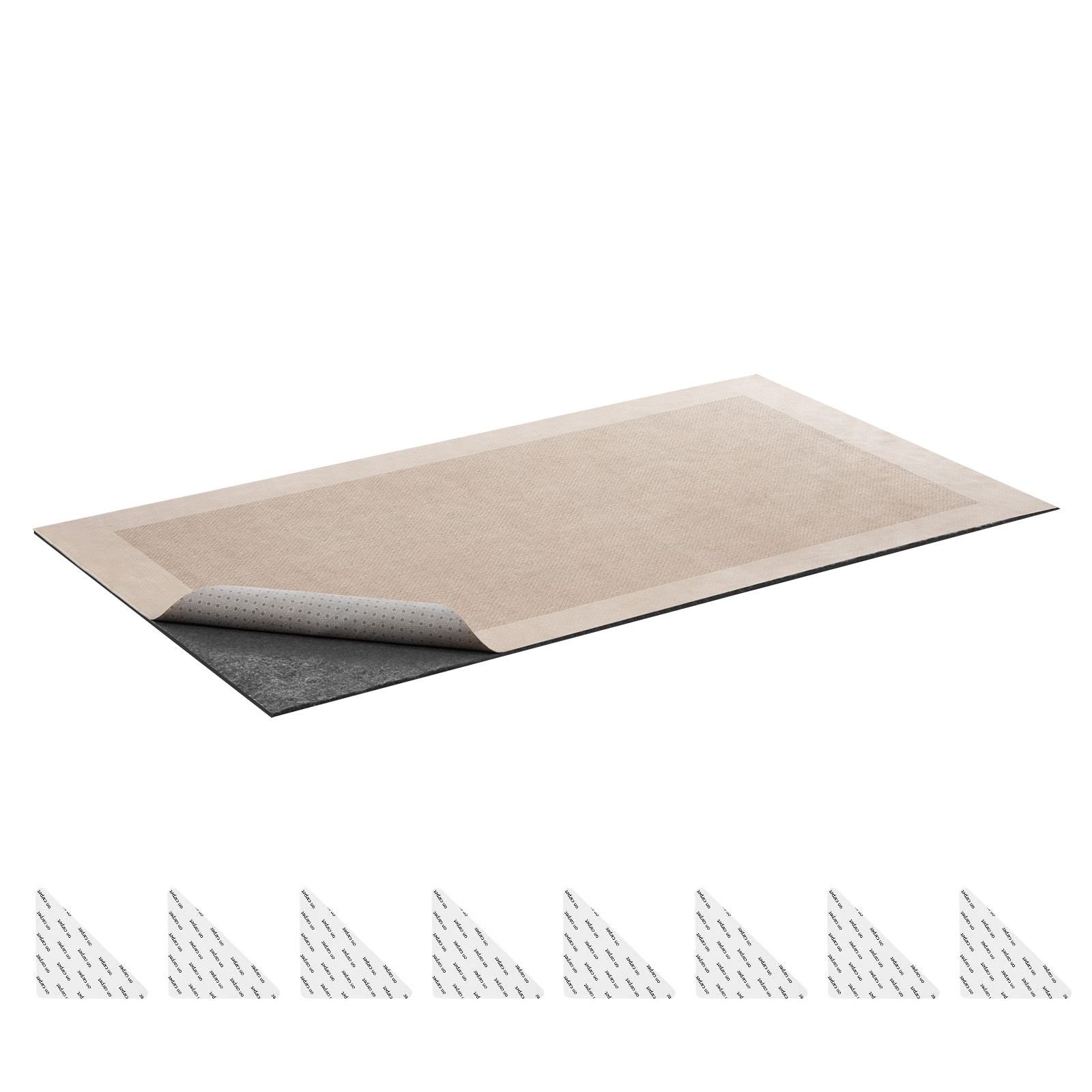 rug pad 3 x 5 ft, non slip carpet area pad, rug mat padding with dual surface felt cushion & rubber gripper, hardwood floor protection for all floors, finishes, keeps carpets in place
