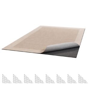 Rug Pad 8 x 10 ft, Non-slip Carpet Area Pad, Rug Mat Padding with Dual Surface Felt Cushion & Rubber Gripper, Hardwood Floor Protection for All Floors, Finishes, Keeps Carpets in Place