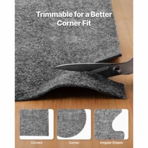rug pad 8 x 5 ft, non slip carpet area pad, rug mat padding with dual surface felt cushion & rubber gripper, hardwood floor protection for all floors, finishes, keeps carpets in place