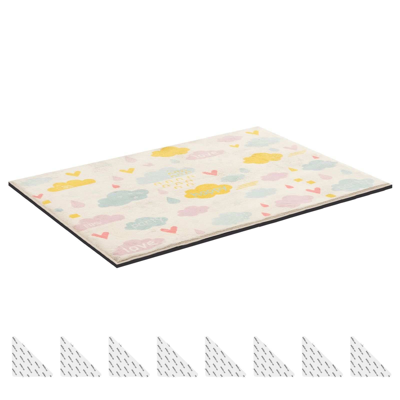 rug pad 8 x 5 ft, non slip carpet area pad, rug mat padding with dual surface felt cushion & rubber gripper, hardwood floor protection for all floors, finishes, keeps carpets in place