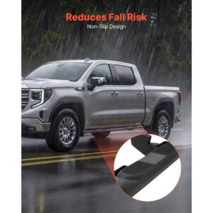 running boards, 3 inches side steps compatible with 2019 2025 chevy gmc 1500/2500hd/3500hd crew cab, black carbon steel nerf bars, 550 lbs load capacity, non slip surface with rustproof coating