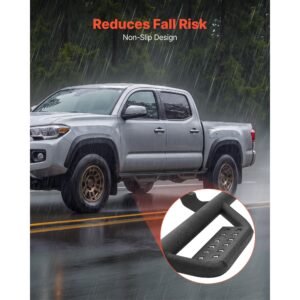 running boards, 4 inches side steps compatible with 2024 2025 toyota tacoma double cab, black carbon steel nerf bars, 550 lbs load capacity, wide non slip hollow surface with rustproof coating