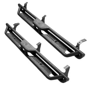Running Boards, 6 Inches Side Steps Compatible with 2005-2023 Toyota Tacoma Double Cab, Black Carbon Steel Nerf Bars, 550 lbs Load Capacity, Wide Non-Slip Hollow Surface with Rustproof Coating