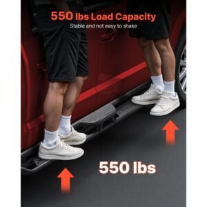running boards, 6 inches side steps compatible with 2015 2025 chevy colorado/gmc canyon crew cab, black carbon steel nerf bars, 550 lbs load capacity, non slip hollow surface rustproof coating