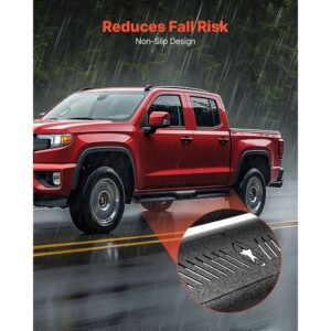 running boards, 6 inches side steps compatible with 2015 2025 chevy colorado/gmc canyon crew cab, black carbon steel nerf bars, 550 lbs load capacity, non slip hollow surface rustproof coating