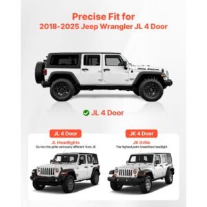 running boards, 6 inches side steps compatible with 2018 2025 jeep wrangler jl 4 door, black carbon steel nerf bars, 550 lbs load capacity, wide non slip hollow surface with rustproof coating
