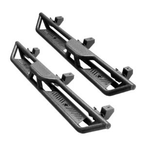 Running Boards, 6 Inches Side Steps Compatible with 2018-2025 Jeep Wrangler JL 4 Door, Black Carbon Steel Nerf Bars, 550 lbs Load Capacity, Wide Non-Slip Hollow Surface with Rustproof Coating