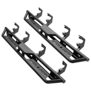 Running Boards, 6 Inches Side Steps Compatible with 2019-2025 Chevy Silverado/GMC Sierra 1500 Crew Cab, 2020-2025 Chevy Silverado/GMC Sierra 2500HD 3500HD Crew Cab, Black Carbon Steel Nerf Bars