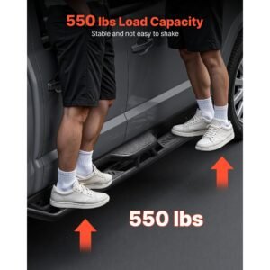 running boards, 6 inches side steps compatible with 2019 2025 chevy silverado/gmc sierra 1500 crew cab, 2020 2025 chevy silverado/gmc sierra 2500hd 3500hd crew cab, black carbon steel nerf bars