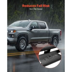 running boards, 6 inches side steps compatible with 2019 2025 chevy silverado/gmc sierra 1500 crew cab, 2020 2025 chevy silverado/gmc sierra 2500hd 3500hd crew cab, black carbon steel nerf bars