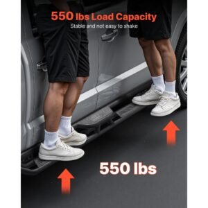 running boards, 6 inches side steps compatible with 2019 2025 dodge ram 1500 crew cab(not fit 2019 2025 1500 classic), black carbon steel nerf bars, 550 lbs load capacity