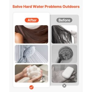 rv water softener, 12,000 grain, portable water softener system with npt 3/4" fittings, food grade resin, quick connect, convenient for rvs, trailers, boats, mobile car washing, pressure washing