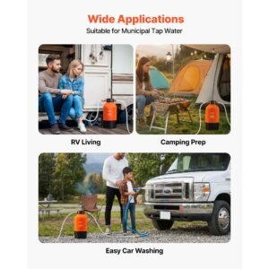 rv water softener, 12,000 grain, portable water softener system with npt 3/4" fittings, food grade resin, quick connect, convenient for rvs, trailers, boats, mobile car washing, pressure washing