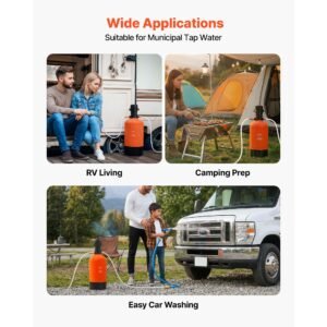 rv water softener, 16,000 grain, portable water softener with filter system, npt 3/4" fittings, food grade resin, quick connect, for rvs, trailers, boats, mobile car washing, pressure washing