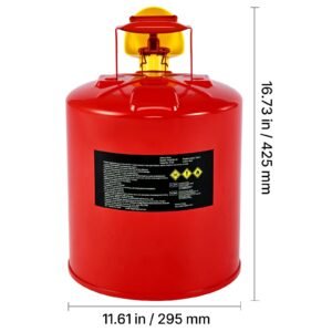 safety gas can, 5 gallon type i red safety can for gasoline with stainless steel flame arrester, self closing lid, and pe funnel, carbon steel flammable storage container with ergonomic handle