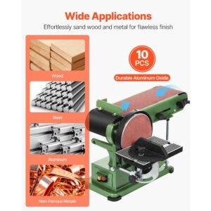sanding belts, 6 x 48 inch belt sander sanding belts, 10pcs 80 grit aluminum oxide for woodworking, steel, aluminum, non ferrous metals