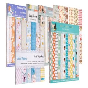 Scrapbook Paper, 72 Sheets, 6 x 6 in Mixed Special Paper for Die Cutting and Embossing Machine, Vibrant Color, Patterned Design for Decorations, Scrapbooking, Card Making, and DIY Crafting