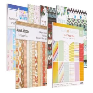 Scrapbook Paper, 72 Sheets, 6 x 6 in Mixed Special Patterned Paper Set for Die Cutting and Embossing Machine, Vibrant Color, for Decorations, Scrapbooking, Card Making, and DIY Crafting