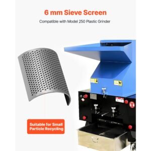 screen mesh for plastic shredder, high quality steel durable mesh, 0.236 in/6 mm high precision aperture screen, compatible with model 250 plastic grinder, suitable for micro particle recycling