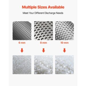 screen mesh for plastic shredder, high quality steel durable mesh, 0.315 in/8 mm high precision aperture screen, compatible with model 180 plastic grinder, suitable for small particle recycling