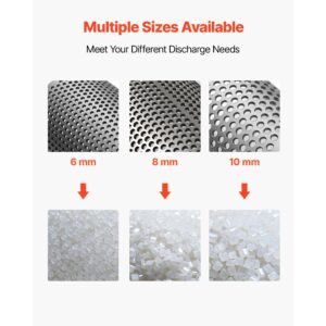 screen mesh for plastic shredder, high quality steel durable mesh, 0.315 in/8 mm high precision aperture screen, compatible with model 400 plastic grinder, suitable for small particle recycling