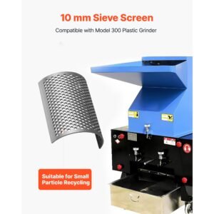 screen mesh for plastic shredder, high quality steel durable mesh, 0.39 in/10 mm high precision aperture screen, compatible with model 300 plastic grinder, suitable for medium particle recycling