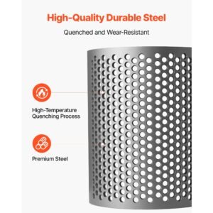 screen mesh for plastic shredder, high quality steel durable mesh, 0.39 in/10 mm high precision aperture screen, compatible with model 300 plastic grinder, suitable for medium particle recycling